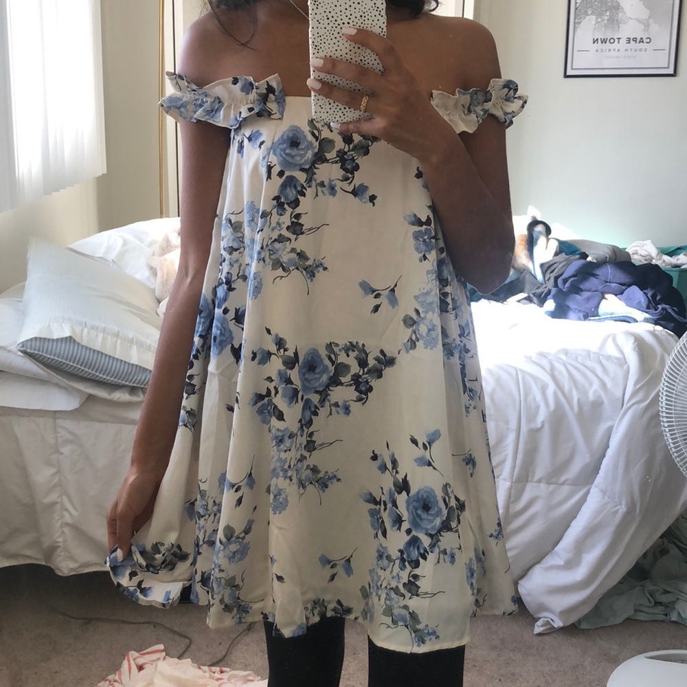 Off the shoulder summer satin dress!